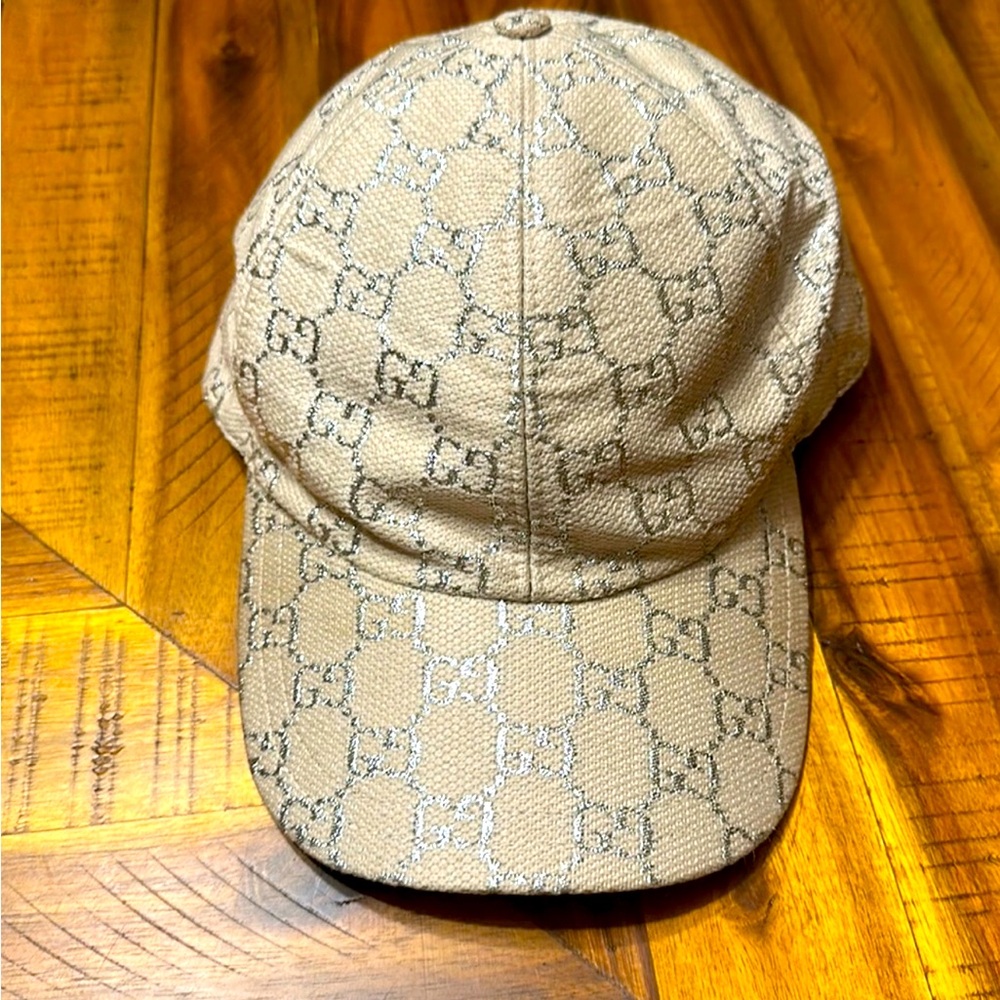 Gucci Cream Monogram Baseball Cap
